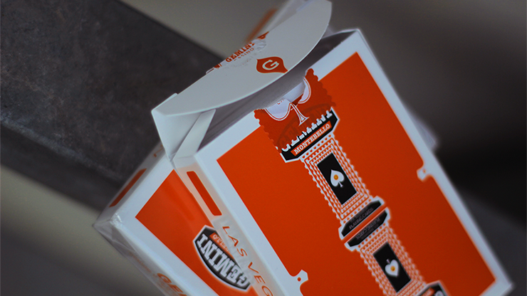 Gemini Casino Orange Playing Cards by Toomas Pintson