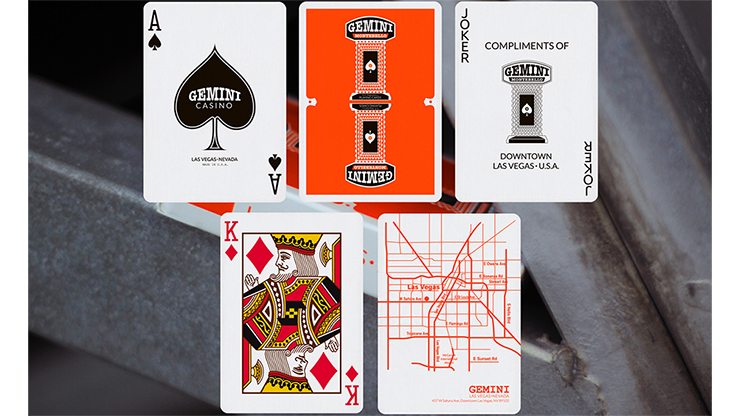 Gemini Casino Orange Playing Cards by Toomas Pintson
