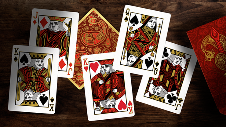 Paisley Royals (Red) Playing Cards by Dutch Card House Company