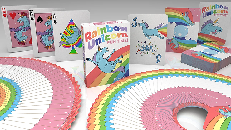 Rainbow Unicorn Fun Time! Playing Cards by Handlordz