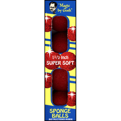 1.5" Super Soft Sponge Balls (Red) Pack of 4 from Magic by Gosh